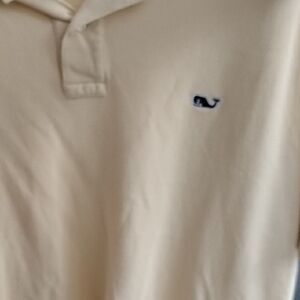 Vineyard Vines Men's Cream Polo Shirt Medium